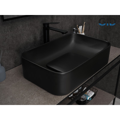 Раковина Gid Bm9598 53365 накладная черная матовая 61x38x15
