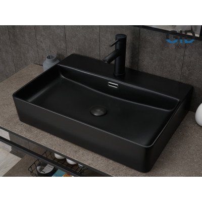 Раковина Gid Bm9256 53375 накладная черная матовая 60x42x14