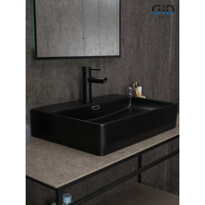 Раковина Gid Bm9256 53375 накладная черная матовая 60x42x14