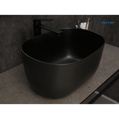 Раковина Gid N9302bg 53377 накладная черная графит 45x32x22