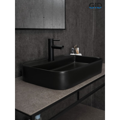 Раковина Gid Bm9660 53376 накладная черная матовая 60x40x11