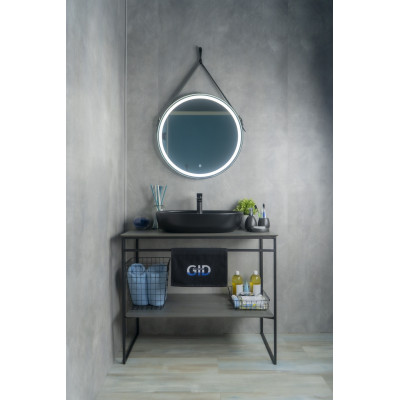 Раковина Gid Bm1346 53345 накладная черная матовая 61x41x14