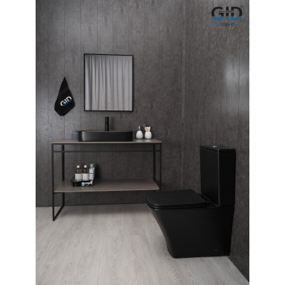 Раковина Gid Bm9660 53376 накладная черная матовая 60x40x11
