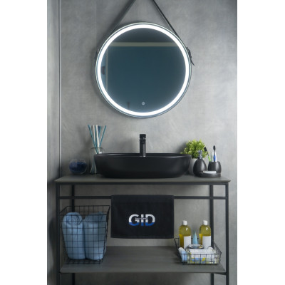 Раковина Gid Bm1346 53345 накладная черная матовая 61x41x14