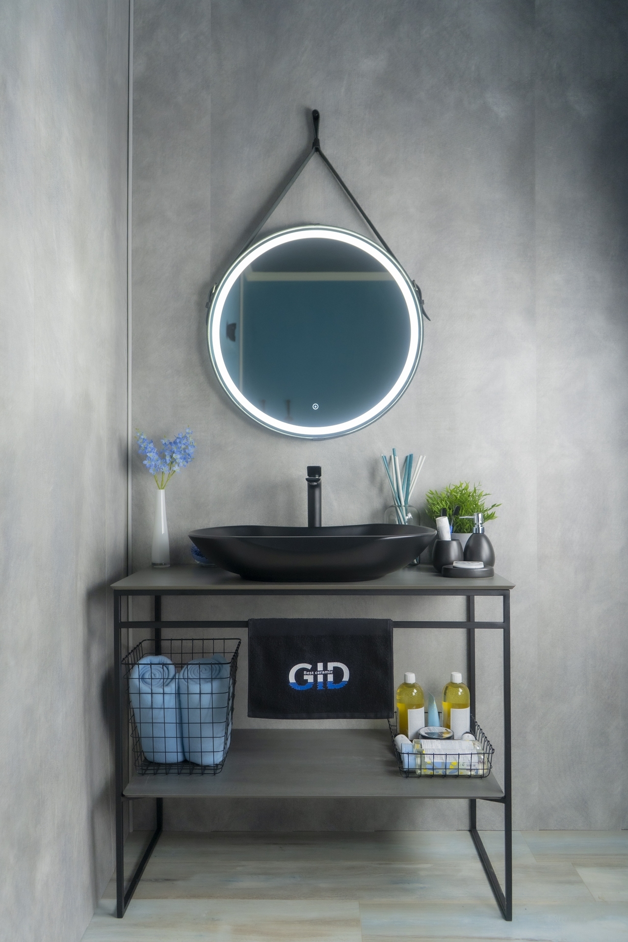 Раковина Gid Bm9175 53333 накладная черная матовая 66.5x41x12