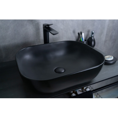 Раковина Gid Bm1302 53348 накладная черная матовая 50x40x14
