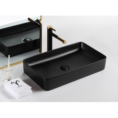 Раковина Gid Bm9396 53344 накладная черная матовая 60x34x11
