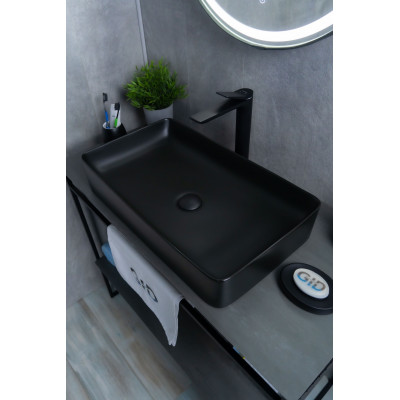 Раковина Gid Bm9396 53344 накладная черная матовая 60x34x11