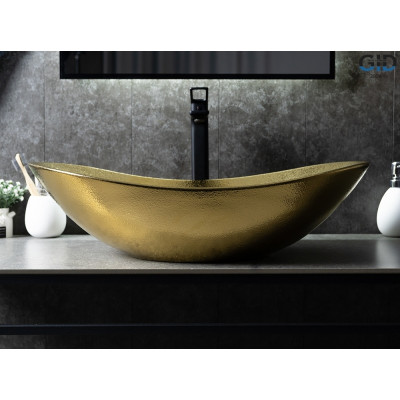 Раковина Gid Gd9811 53340 накладная золотая 61x37x15