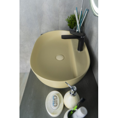 Раковина Gid Sr1346 53343 накладная светло-коричневая матовая 61x41x14