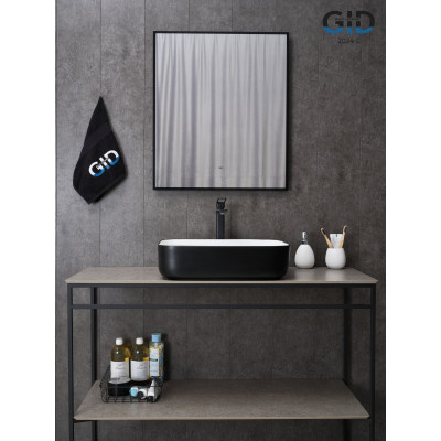 Раковина Gid Nc366 52205 накладная белая / черная 50x39x13