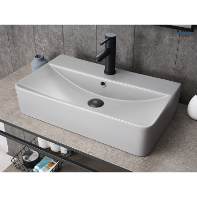 Раковина Gid Gm1344 52236 накладная серая матовая 61x35.5x14