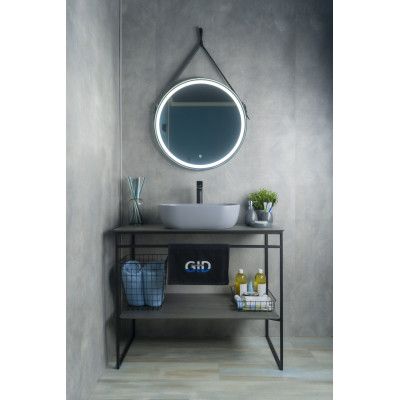 Раковина Gid Gm1302 53336 накладная серая матовая 50x40x14