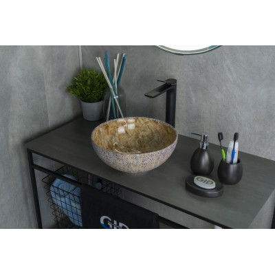 Раковина Gid Mnc489 54437 накладная под камень глянцевая 32x32x14