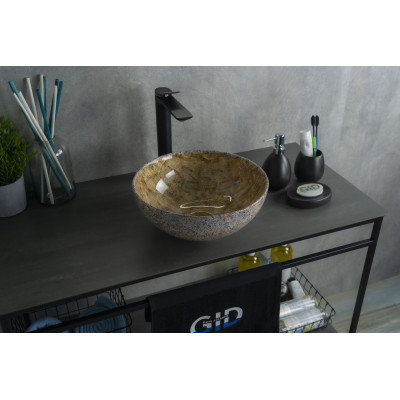 Раковина Gid Mnc489 54437 накладная под камень глянцевая 32x32x14