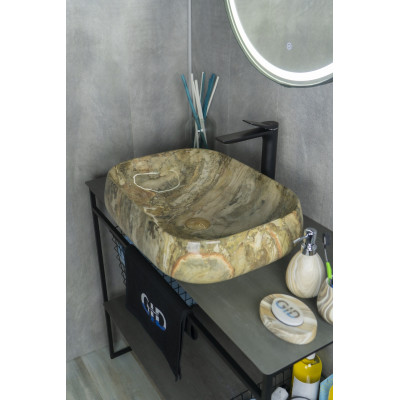 Раковина Gid Mnc186 54423 накладная под камень глянцевая 56x42x14
