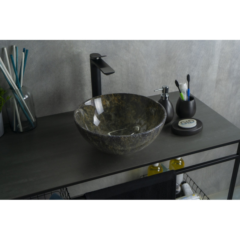 Раковина Gid Mnc486 54434 накладная под камень глянцевая 32x32x14