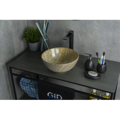 Раковина Gid Mnc488 54436 накладная под камень глянцевая 32x32x14