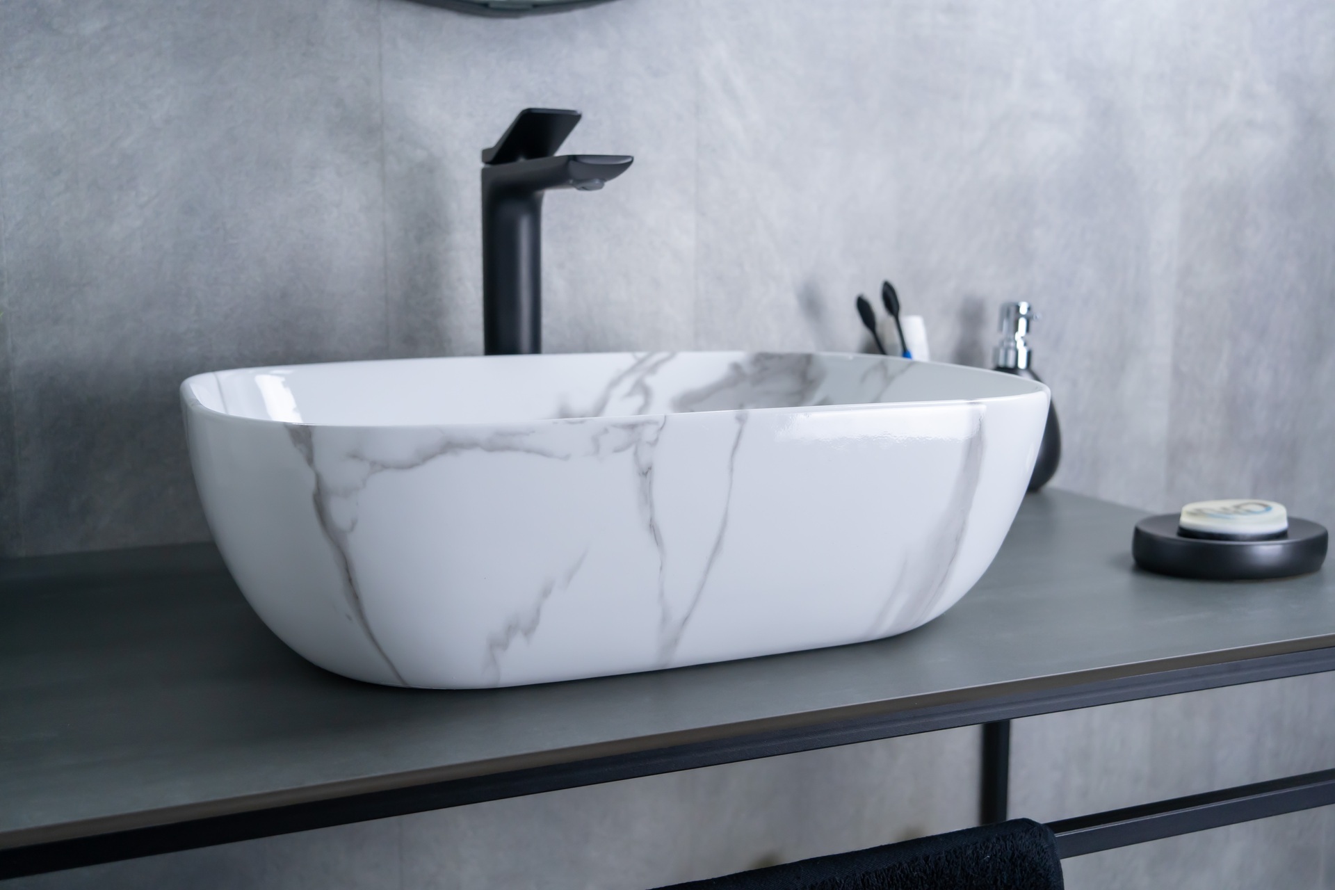 Раковина Gid Mnc333C 54469 накладная под камень глянцевая 46x32.5x13.5