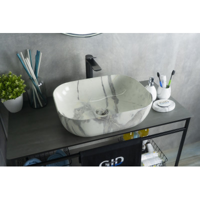 Раковина Gid K397G125 54402 накладная под камень глянцевая 50x40x14