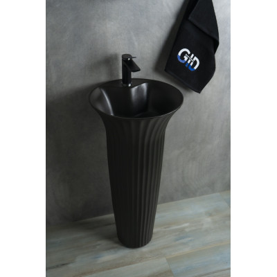 Раковина Gid Nb132bg 81114 накладная под черная  графит 41x41x84