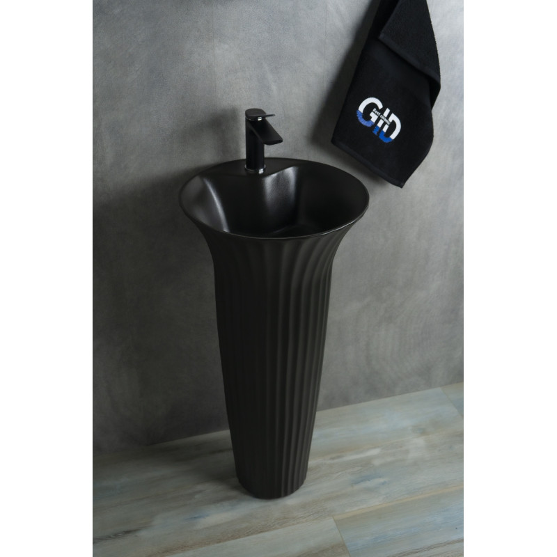 Раковина Gid Nb132bg 81114 накладная под черная  графит 41x41x84