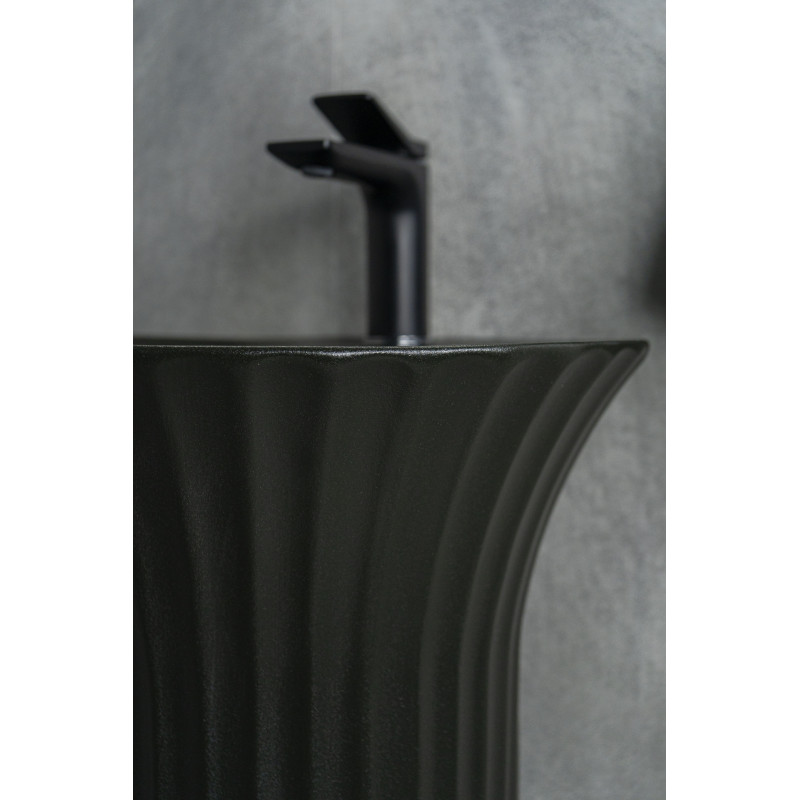 Раковина Gid Nb132bg 81114 накладная под черная  графит 41x41x84