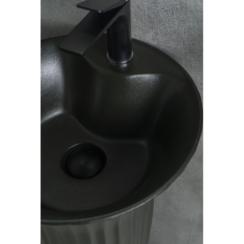 Раковина Gid Nb132bg 81114 накладная под черная  графит 41x41x84