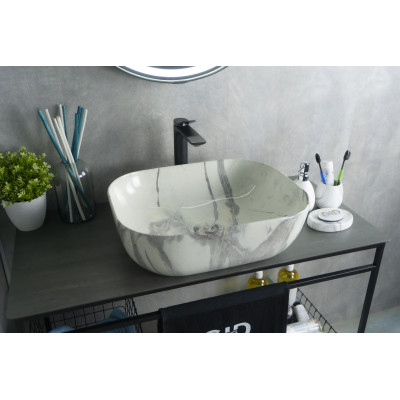 Раковина Gid K397G125 54402 накладная под камень глянцевая 50x40x14