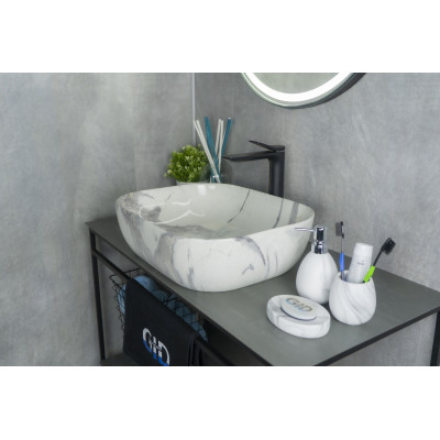 Раковина Gid K397G125 54402 накладная под камень глянцевая 50x40x14