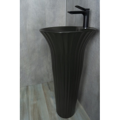 Раковина Gid Nb132bg 81114 накладная под черная  графит 41x41x84