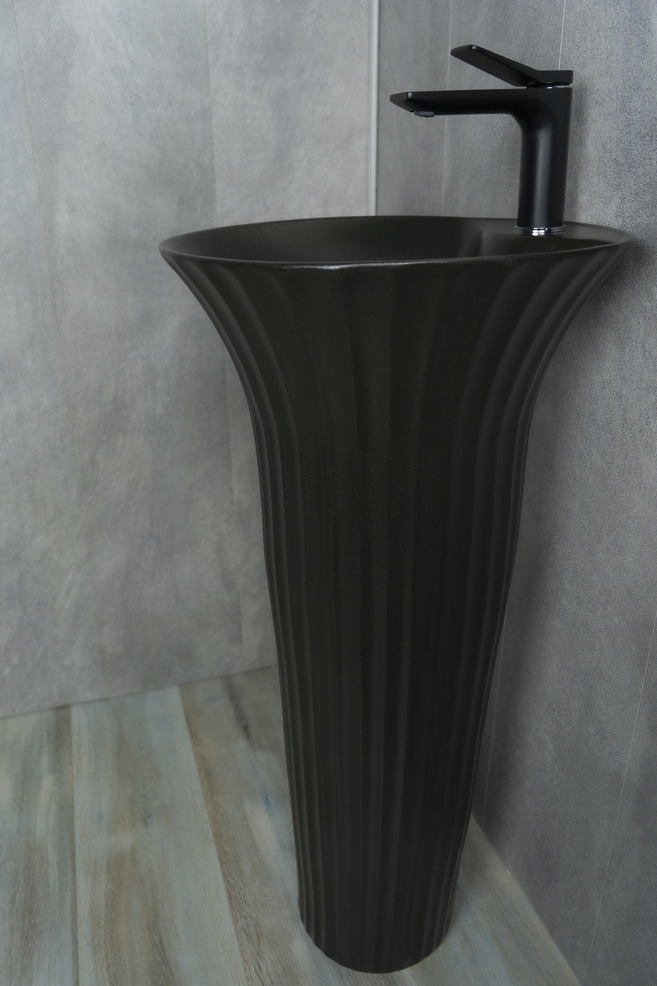 Раковина Gid Nb132bg 81114 накладная под черная  графит 41x41x84