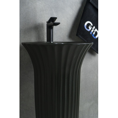 Раковина Gid Nb132bg 81114 накладная под черная  графит 41x41x84