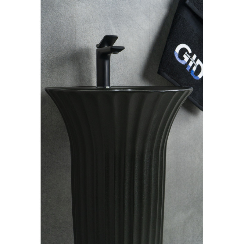 Раковина Gid Nb132bg 81114 накладная под черная  графит 41x41x84
