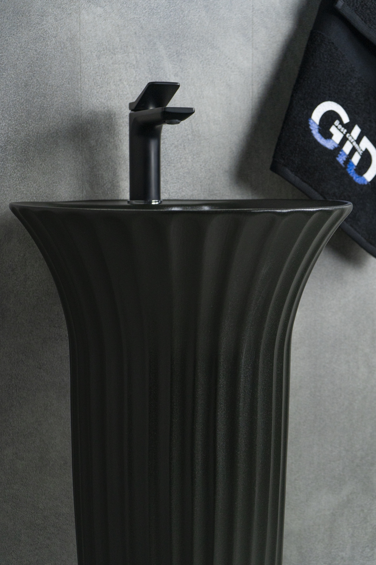 Раковина Gid Nb132bg 81114 накладная под черная  графит 41x41x84