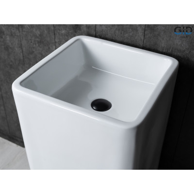Раковина Gid Nb149 81119 накладная белая 41x41x85