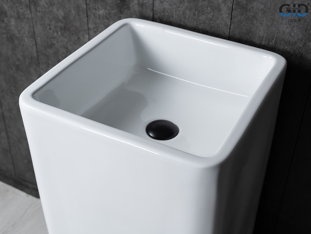 Раковина Gid Nb149 81119 накладная белая 41x41x85