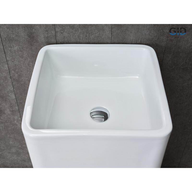 Раковина Gid Nb149 81119 накладная белая 41x41x85