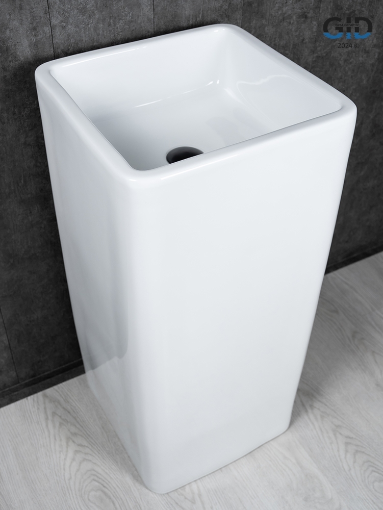 Раковина Gid Nb149 81119 накладная белая 41x41x85
