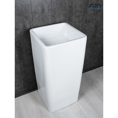 Раковина Gid Nb149 81119 накладная белая 41x41x85