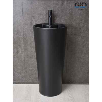 Раковина Gid Nb131bm 81120 напольная черная матовая 40x40x84