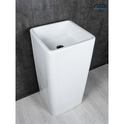 Раковина Gid Nb149 81119 накладная белая 41x41x85