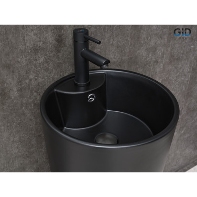 Раковина Gid Nb131bm 81120 напольная черная матовая 40x40x84