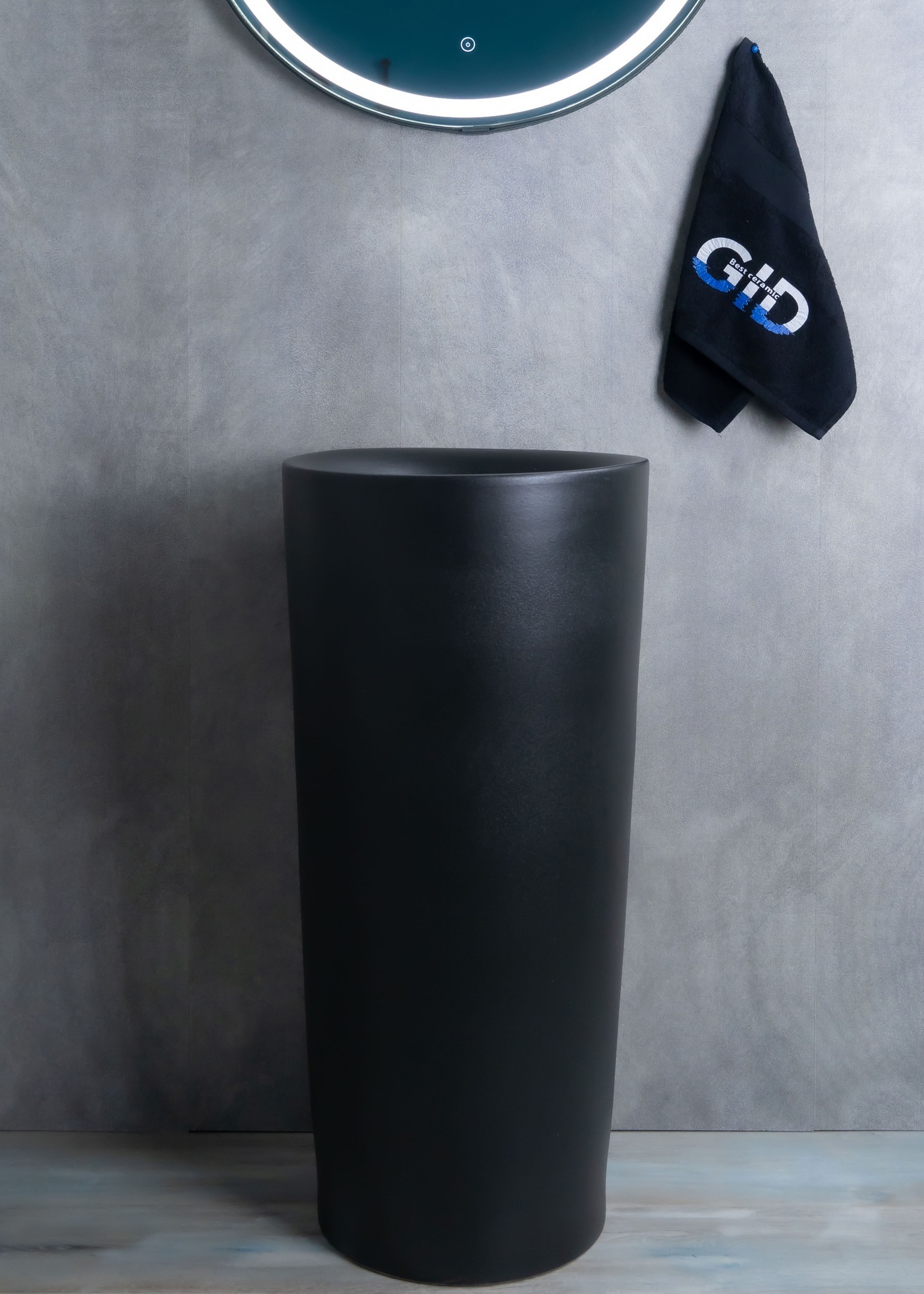 Раковина Gid Nb130bg 81110 накладная черная графит 40x40x85