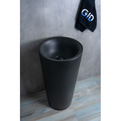 Раковина Gid Nb130bg 81110 накладная черная графит 40x40x85