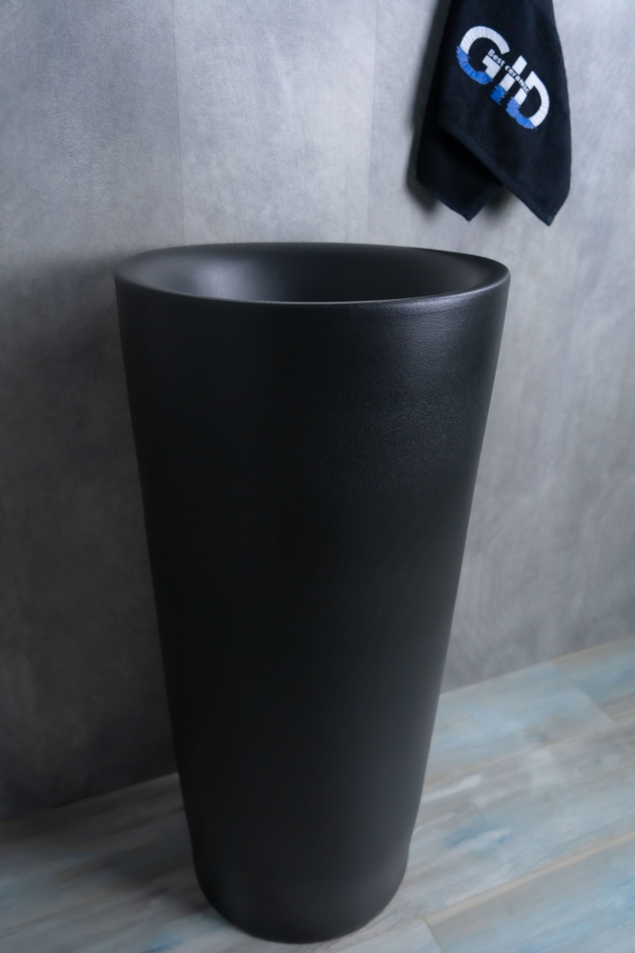Раковина Gid Nb130bg 81110 накладная черная графит 40x40x85