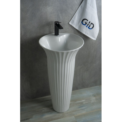 Раковина Gid Nb132 81113 накладная белая 41x41x84