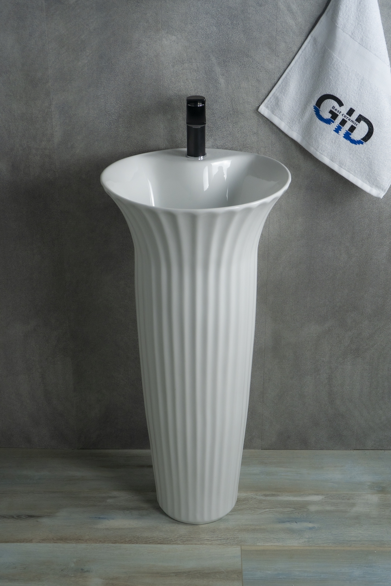Раковина Gid Nb132 81113 накладная белая 41x41x84