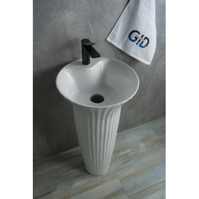 Раковина Gid Nb132 81113 накладная белая 41x41x84