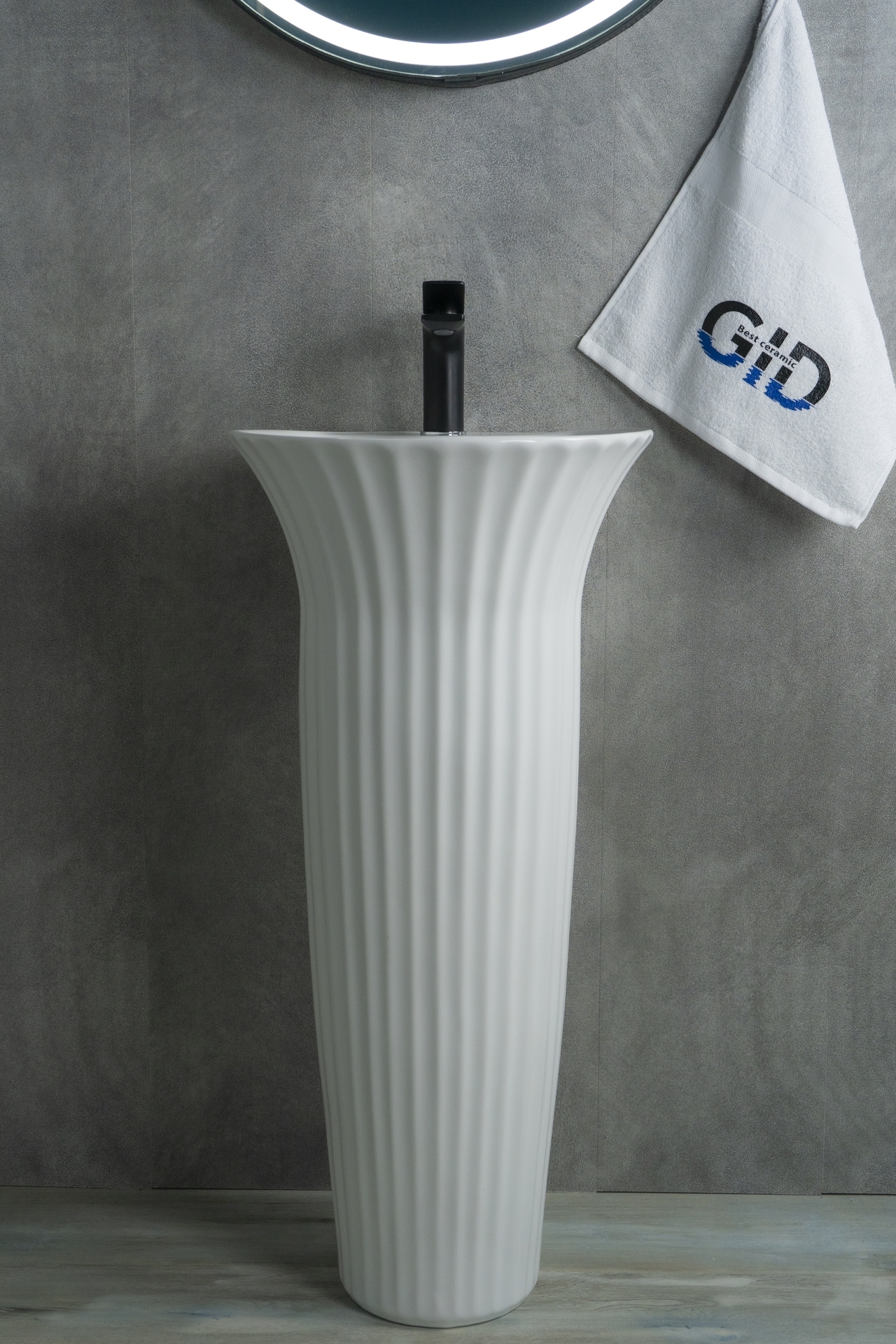 Раковина Gid Nb132 81113 накладная белая 41x41x84
